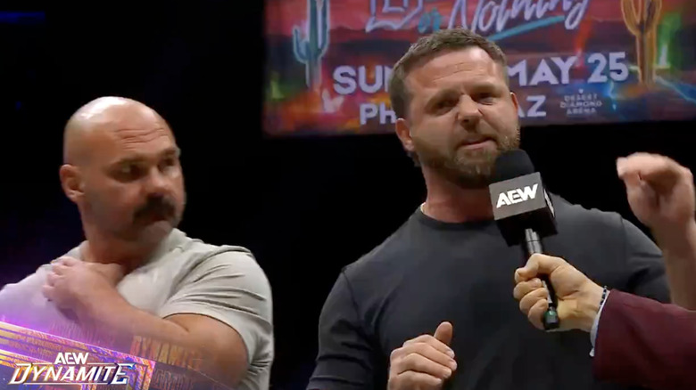 FTR speaking inside the ring