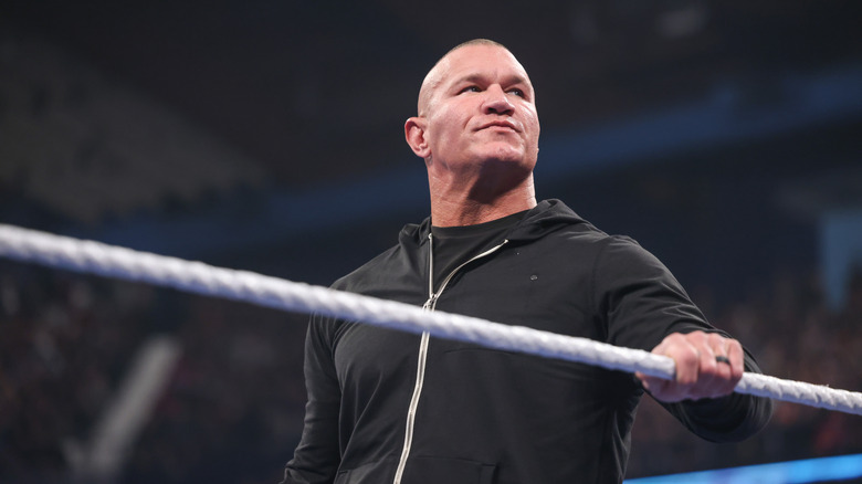 Randy Orton stares from the ring
