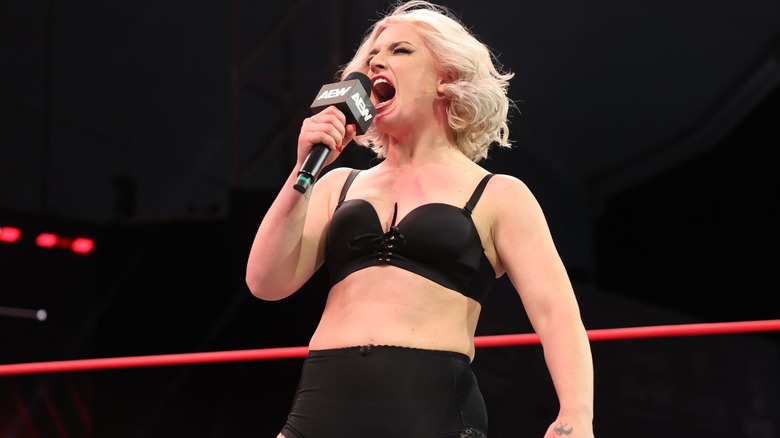 Toni Storm on the mic