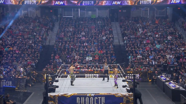 Ospreay and Knight inside the ring