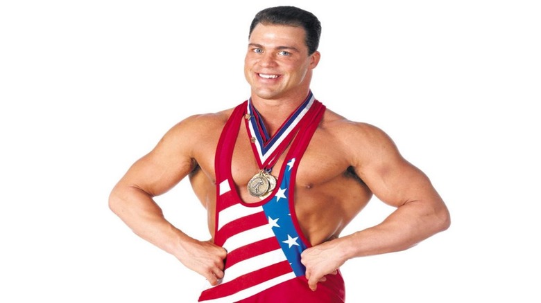 Kurt Angle hands on hips